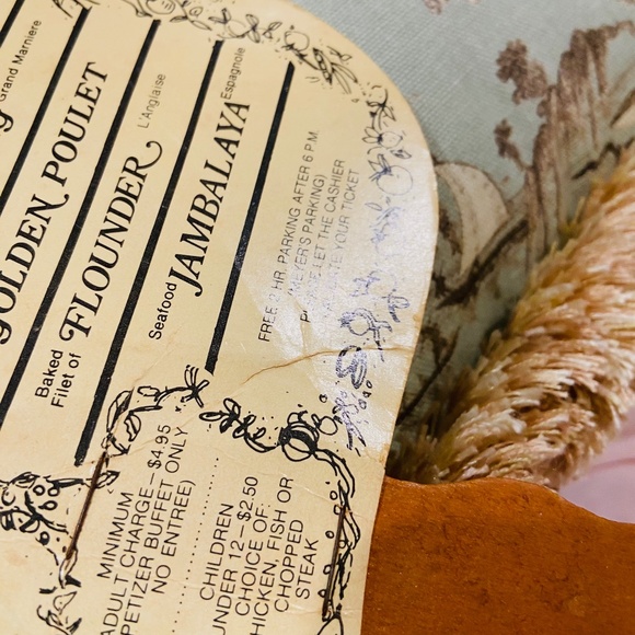 F7-Vintage Pittypat's Porch Atlanta Menu Hand Fan - Picture 7 of 9